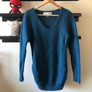 Cozy Teal Maternity Sweater